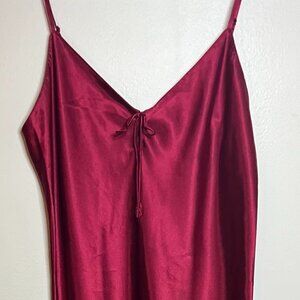 ZARA Beaded Detail side slit silk midi slip dress Size L